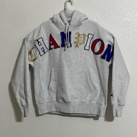 CHAMPION Light Gray Reverse Weave Super Thick Hoodie Size M - Picture 1 of 5